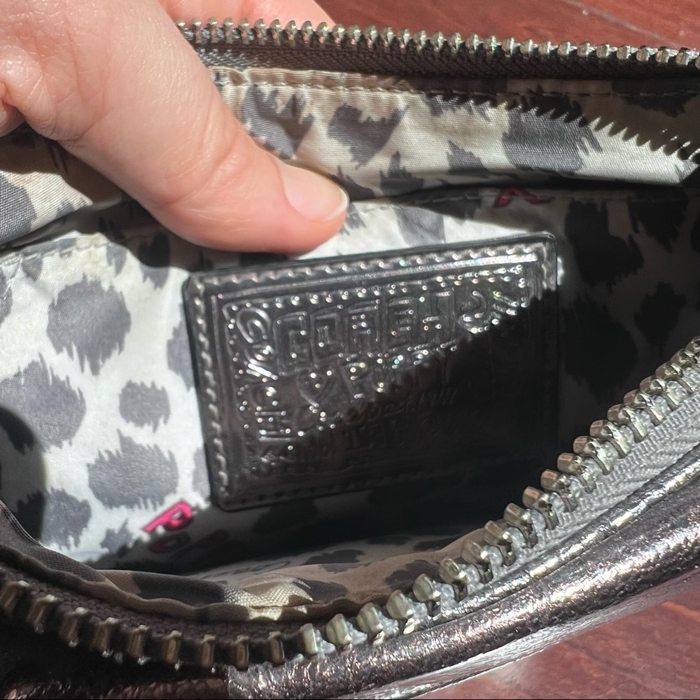 Coach Metallic Black Leather Crossbody Bag - Picture 6 of 7